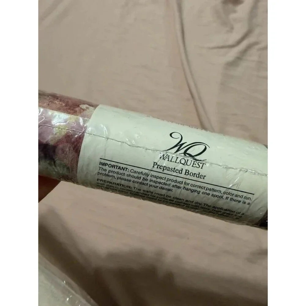 (2) Wallquest Prepasted Border Floral With Greenery on Earth Tones 10.25”